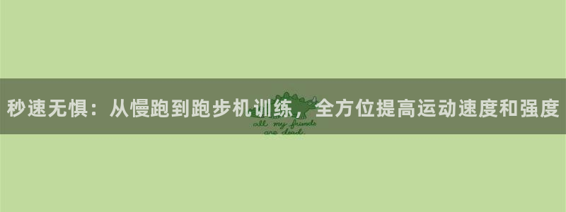 3377体育官方正版app开户：秒速无惧：从慢跑到跑步机训练